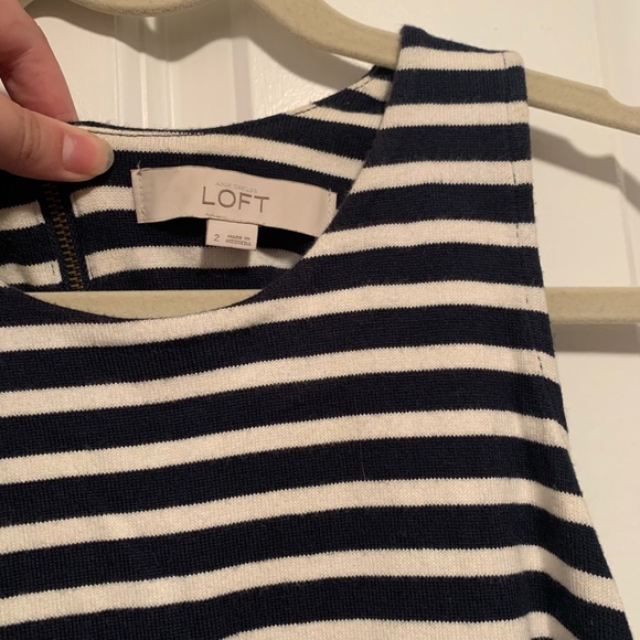 Loft size 2 navy striped dress - Picture 2 of 6